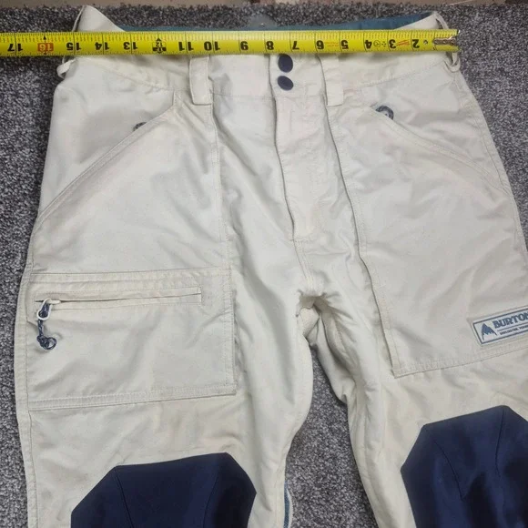 Burton Snowboard Pants Mens Small White Living Lining Reinforced Knees - Picture 7 of 14